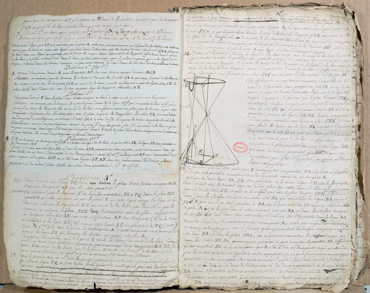 Ms 198 Pagina uit Traité des Sections Coniques, 1788 door Andre Marie Ampere
