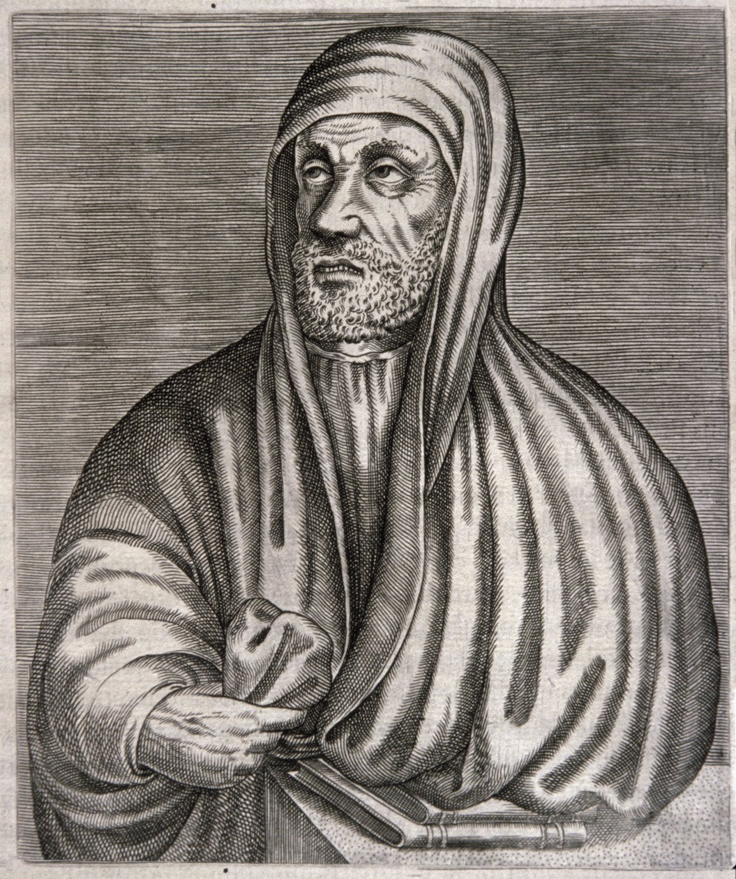 Portret van Abu Ali al-Husain ibn Abdallah ibn Sina genaamd Avicenna (gravure) door Andre (after) Thevet