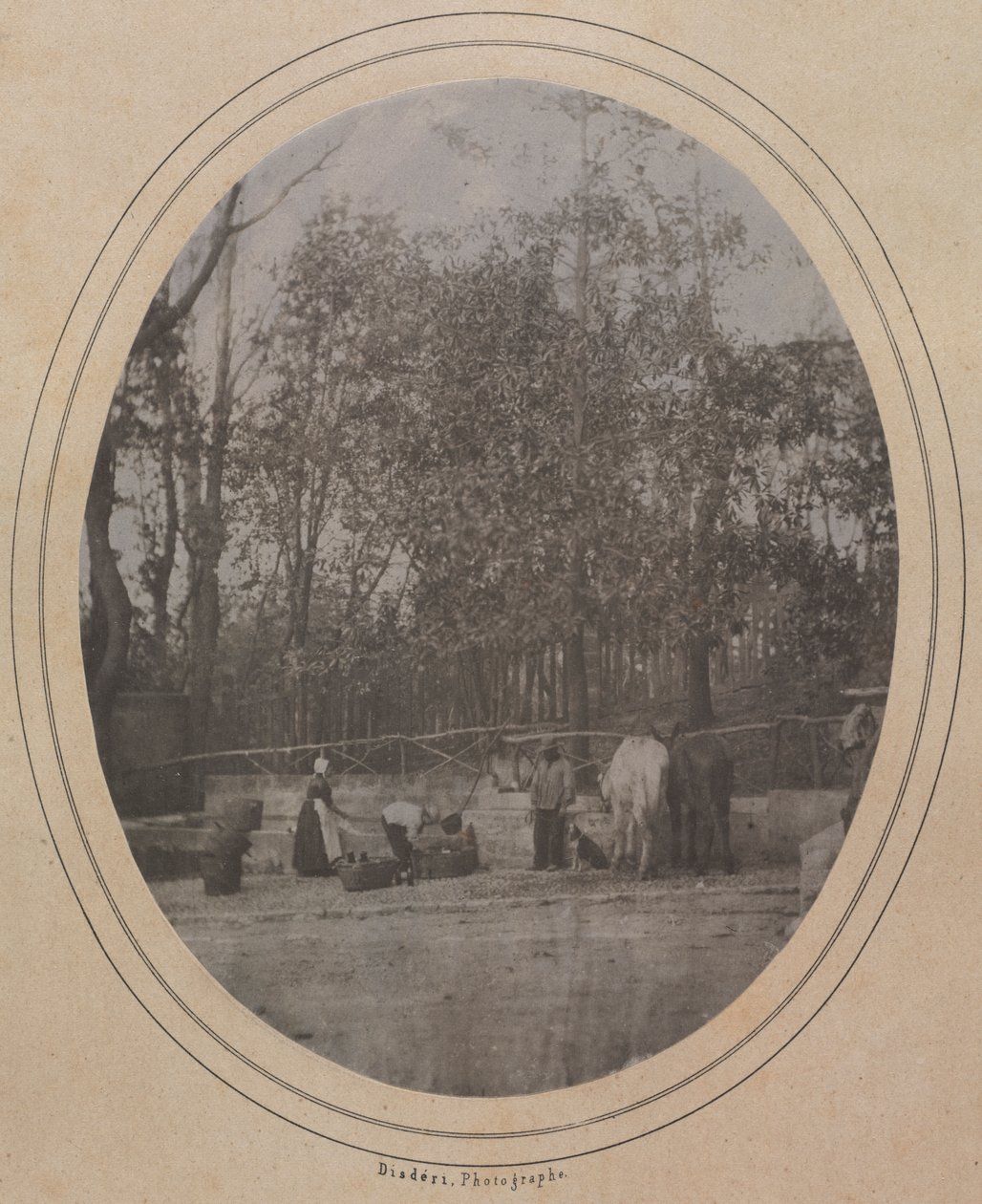 Dorpsscène (Zuid-Frankrijk) door Andre Adolphe Eugene Disderi