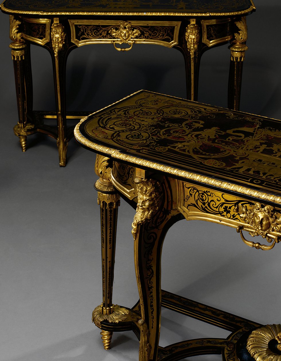 Bijpassend paar Louis XIV pier tafels, ca. 1710 door Andre Charles Boulle