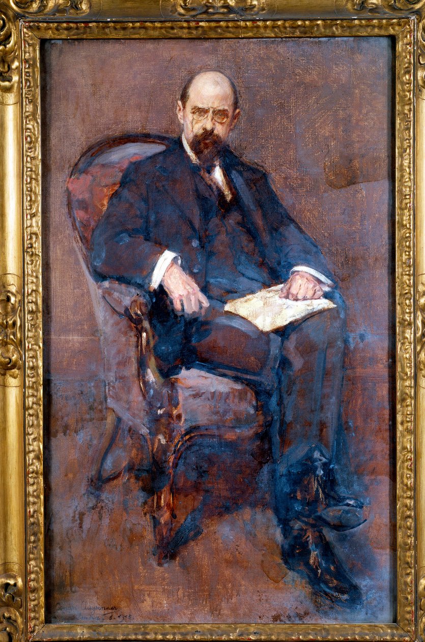 Portret van Emile Vandervelde, Belgische politicus door Andre Cluysenaar