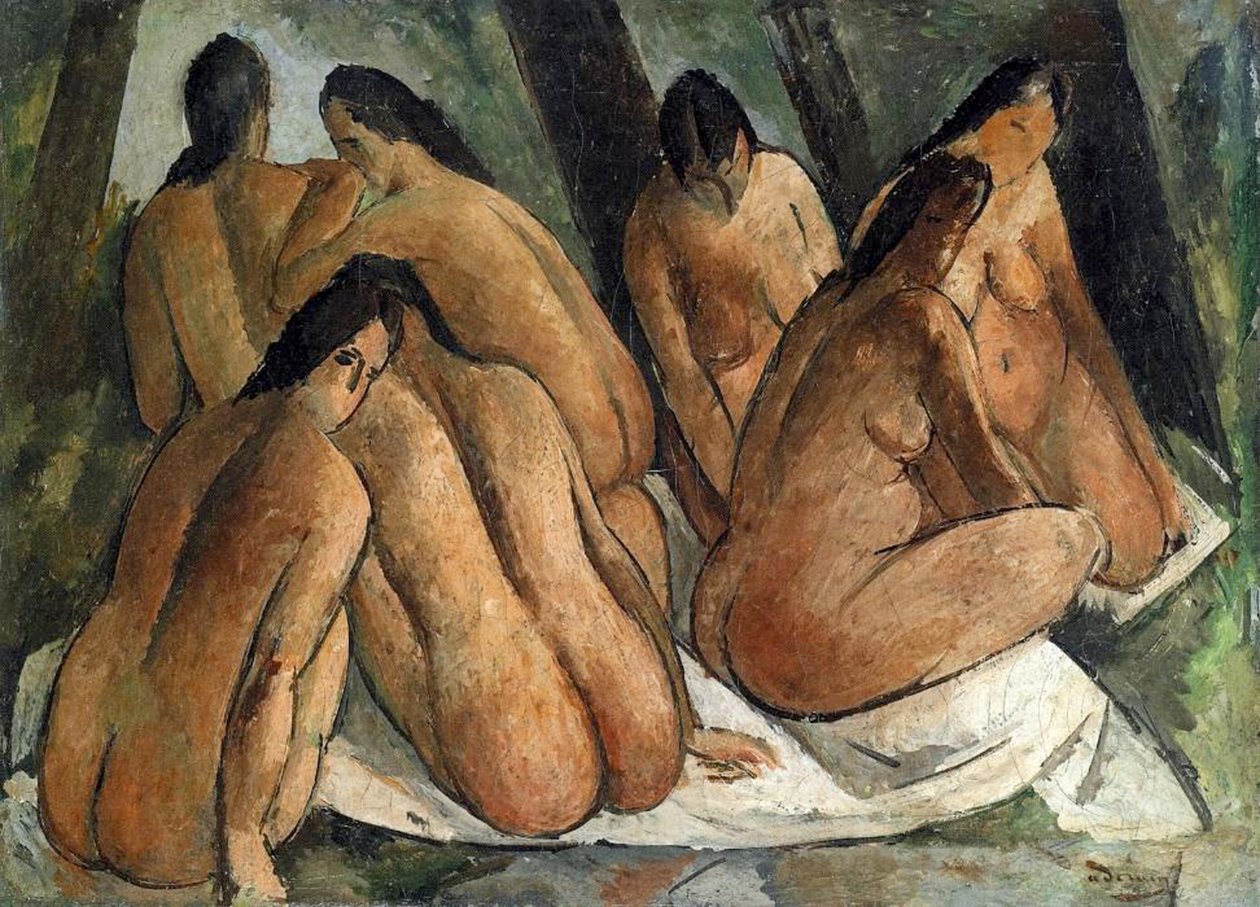 Badgasten, ca. 1908-09 (olieverf op doek) door Andre Derain