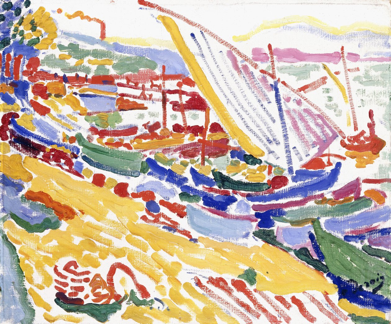 Boten in de haven van Collioure door Andre Derain
