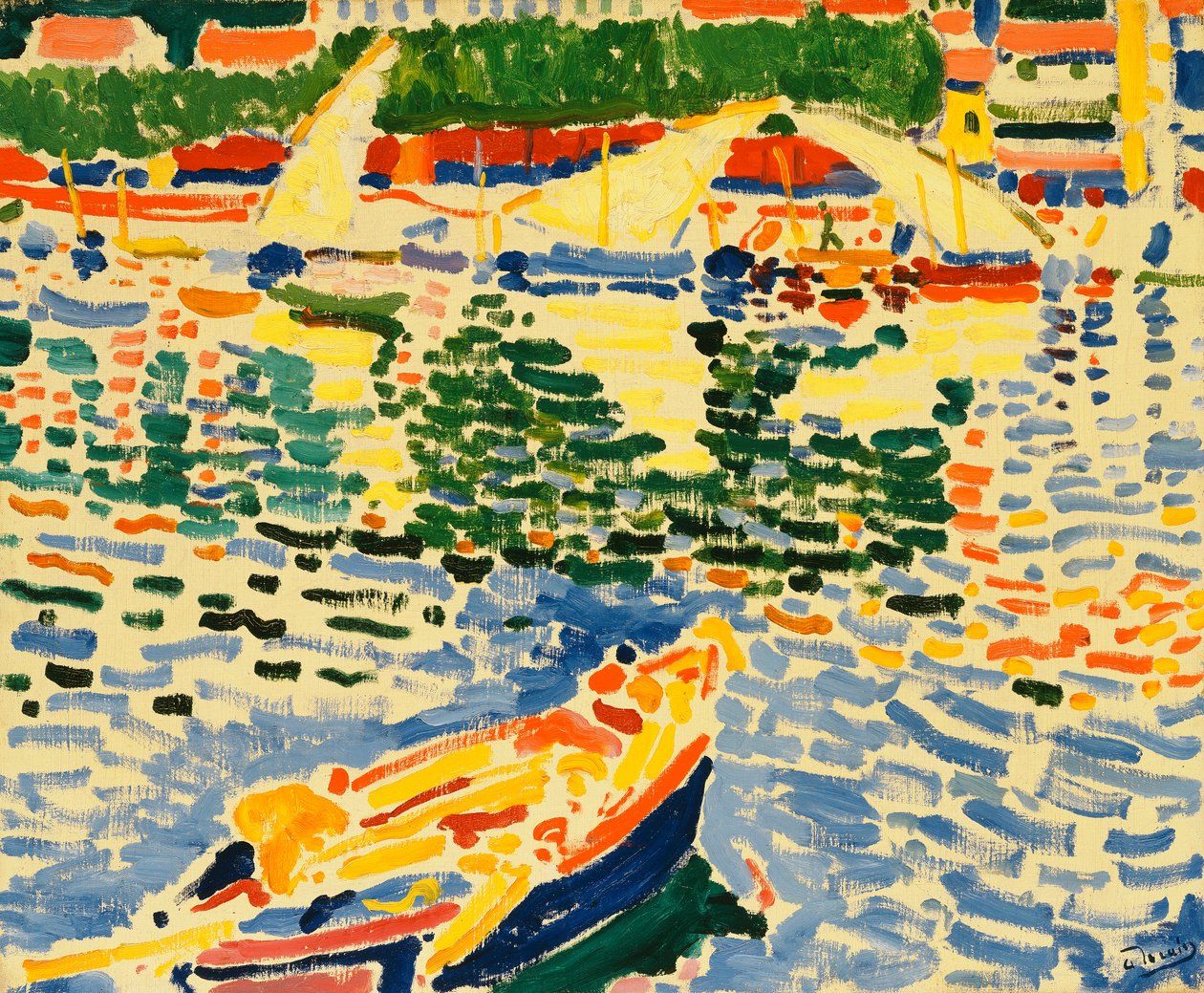 Boten bij de haven van Collioure, ca. 1905 (olieverf op doek) door Andre Derain