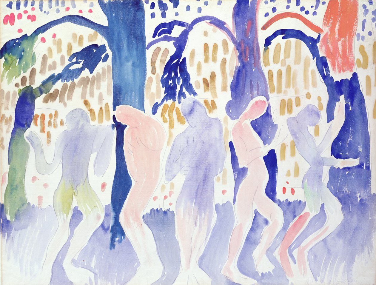 Vijf naakten, ca. 1904-05 (aquarel op papier) door Andre Derain