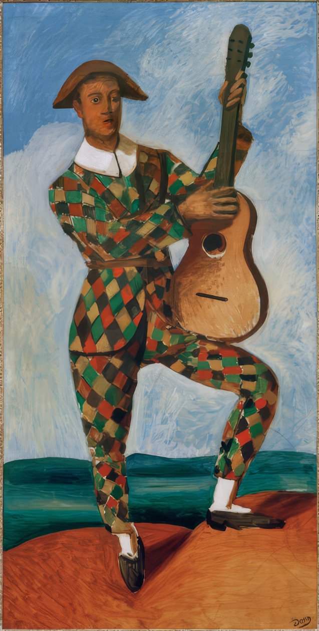 Harlekijn met gitaar door Andre Derain