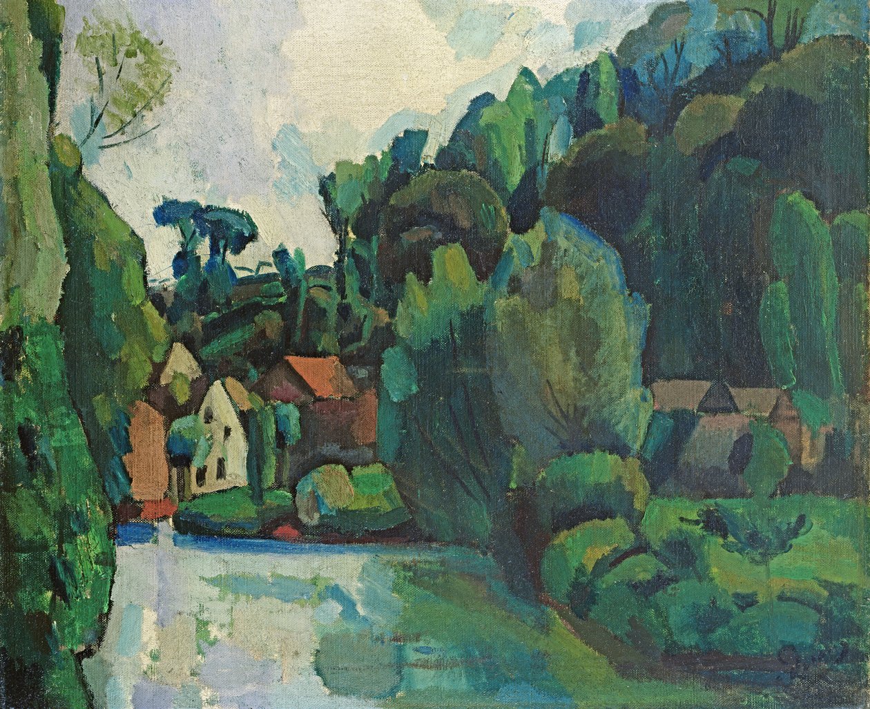 Landschap (olieverf op doek) door Andre Derain