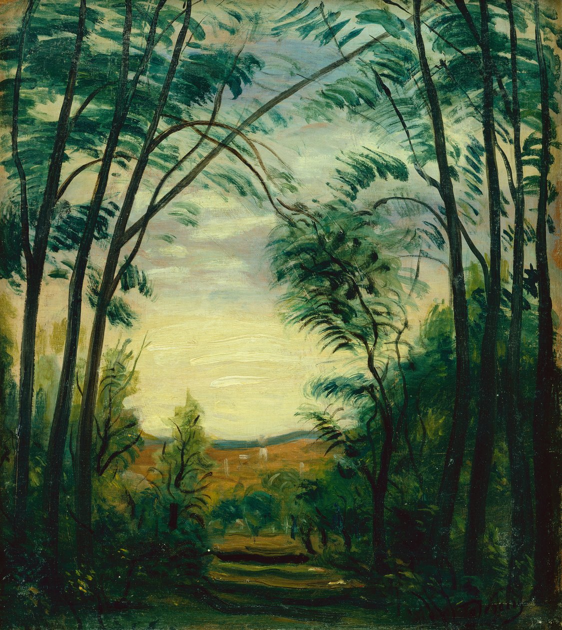 Landschap (olieverf op doek) door Andre Derain