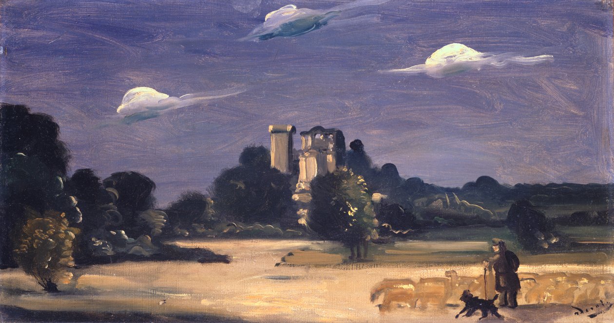 Landschap met een herder (olieverf op doek) door Andre Derain