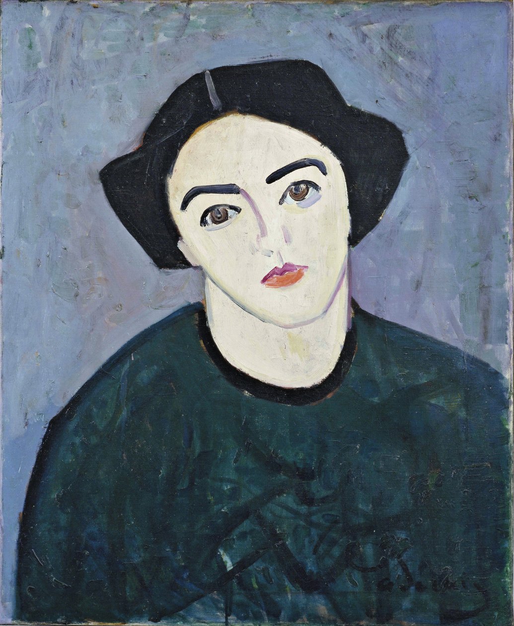 Madame Derain in het groen door Andre Derain