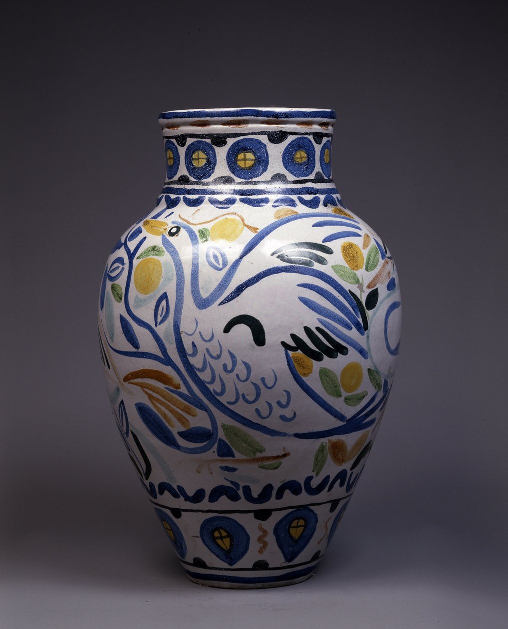 Majolica vaas beschilderd en gedecoreerd door een vogel (keramiek) door Andre Derain
