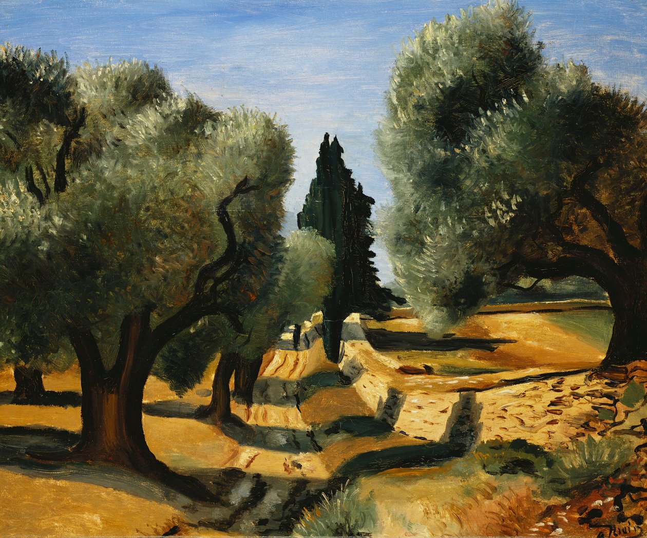 Olijfbomen in de Provence; Oliviers en Provence door Andre Derain