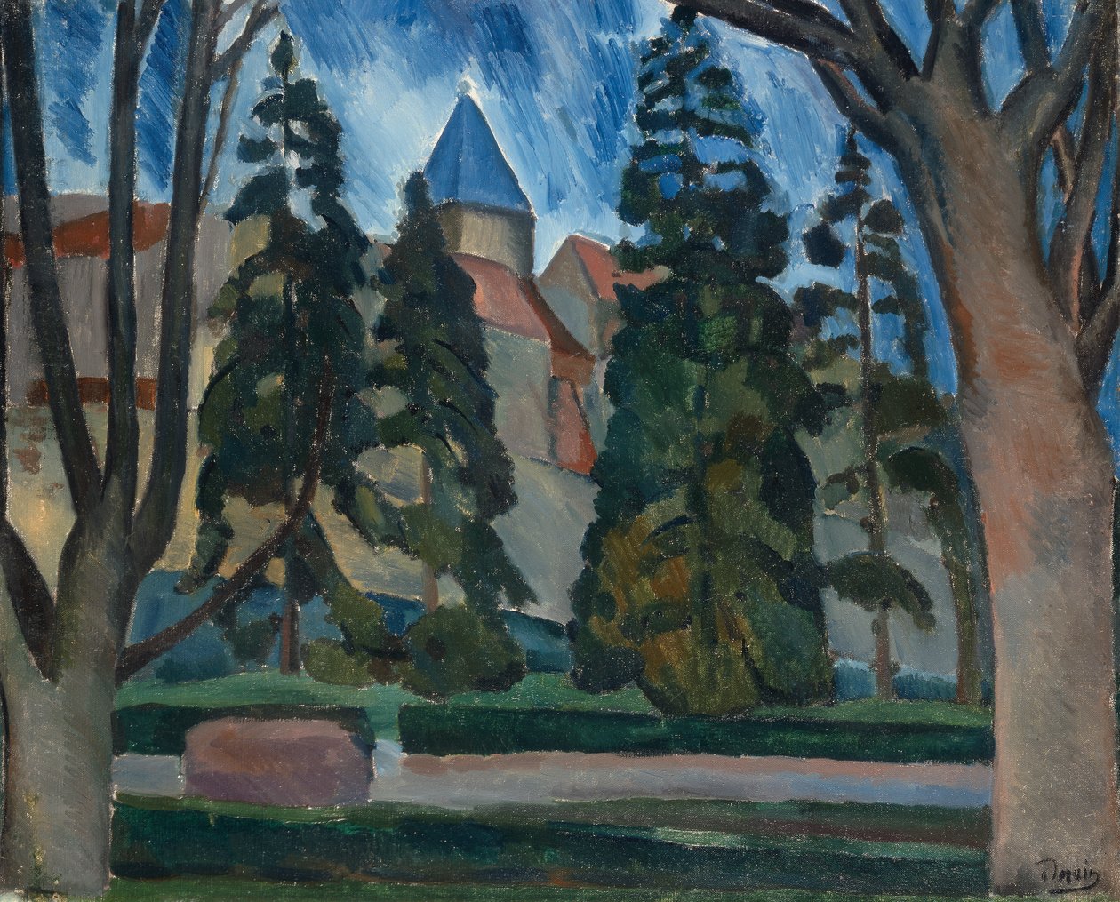Steengroevenlandschap aan de Seine door Andre Derain
