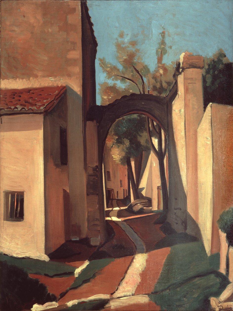 Dorp in de Provence (olieverf op doek) door Andre Derain