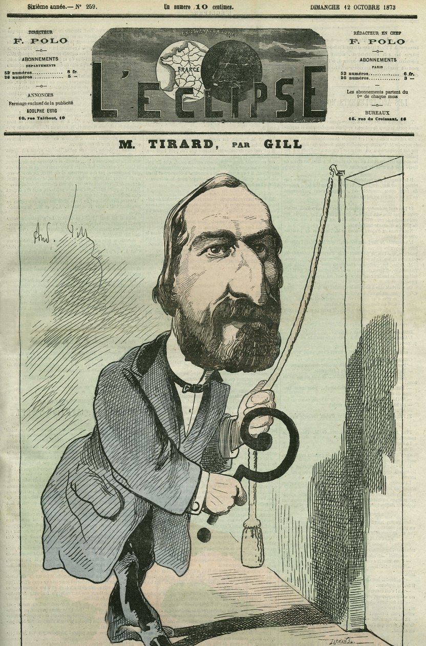 Cartoon door Pierre Tirard (1827-1893), Franse politicus. Omslag in 