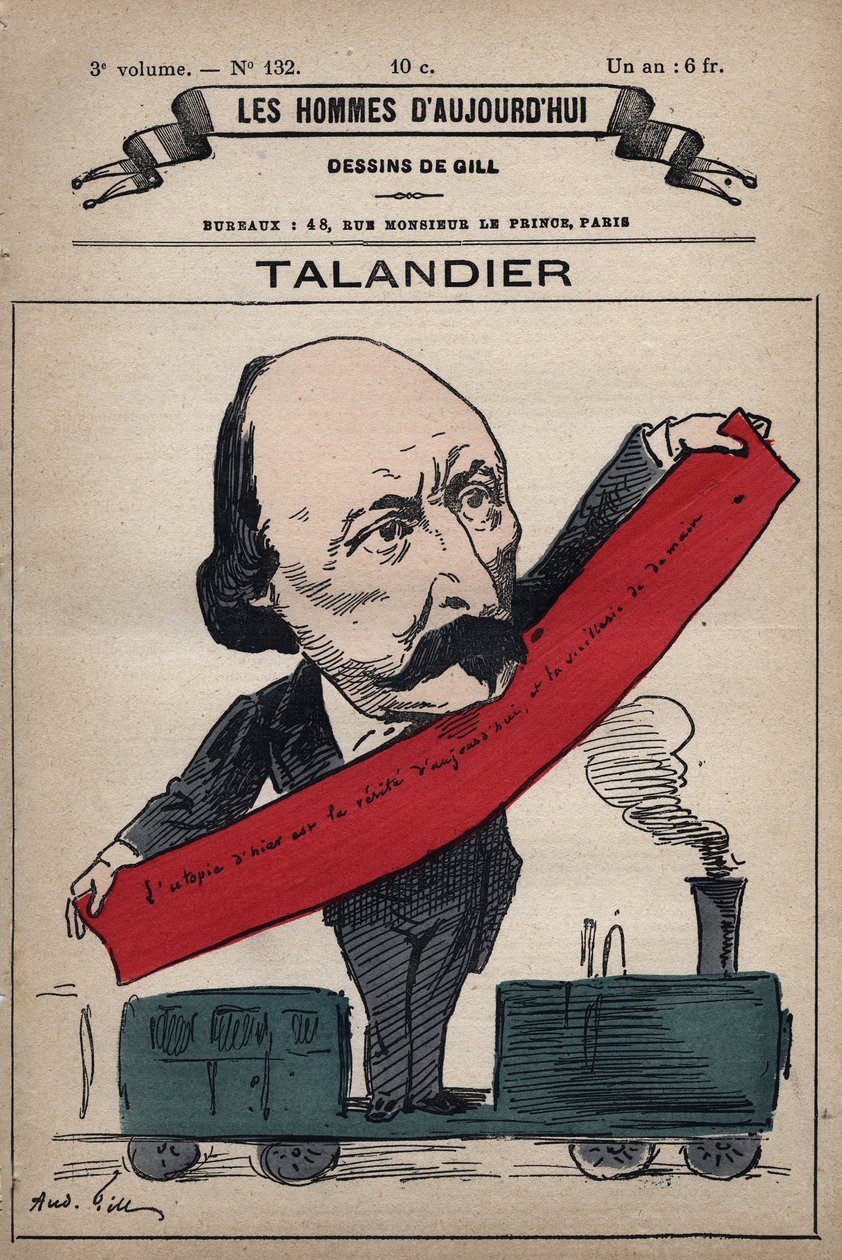 Cartoon van Alfred Talandier (1822-1890) Engelse politicus uit 