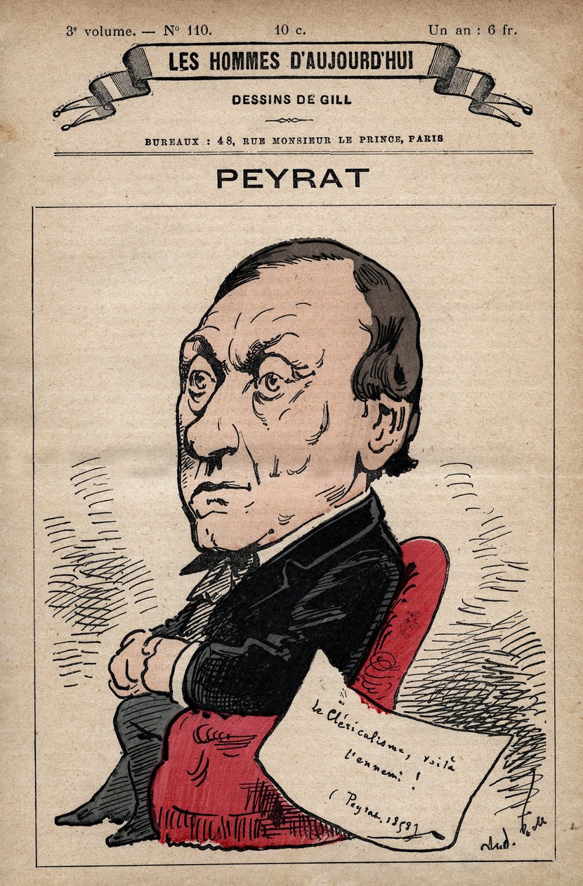 Cartoon van Alphonse Peyrat (1812-1890) Engelse journalist uit 