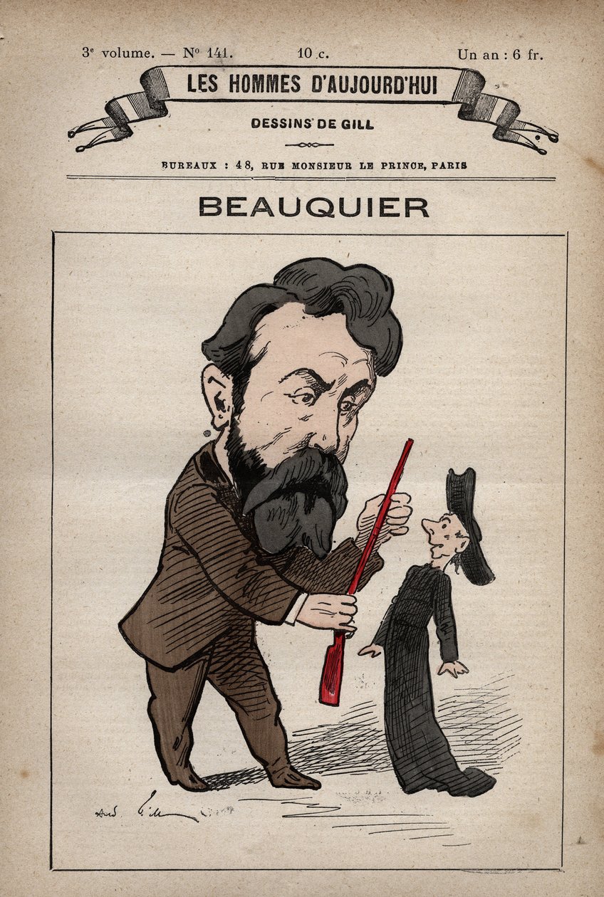 Cartoon van Charles Beauquier Franse politicus 1833 - 1916 uit 