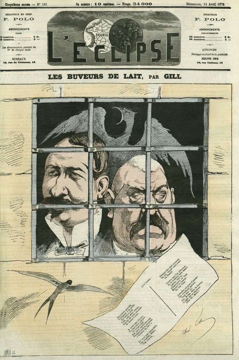 Hippolyte de Villemessant en Francis Magnard door Andre Gill