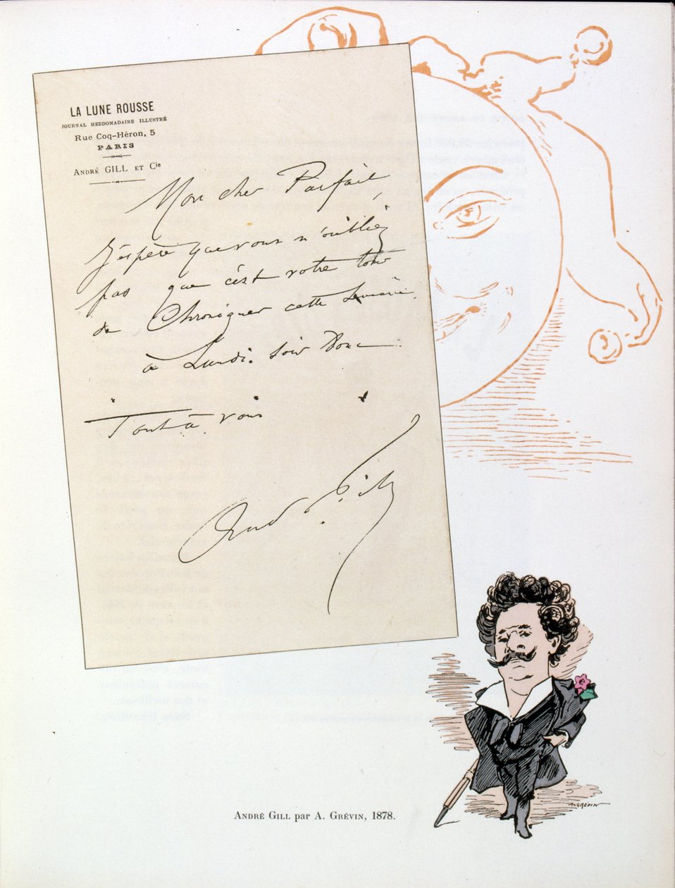 Illustratie van Andre Gill (17 oktober 1840-1 mei 1885), Frans karikaturist. 19e eeuw (gravure) door Andre Gill