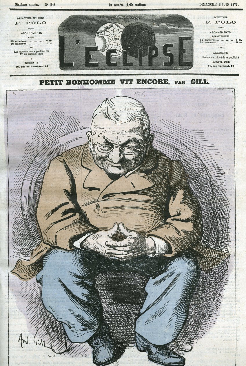 Kleine man leeft nog, cartoon door Adolphe Thiers (1797-1877), Franse staatsman. Omslag in 