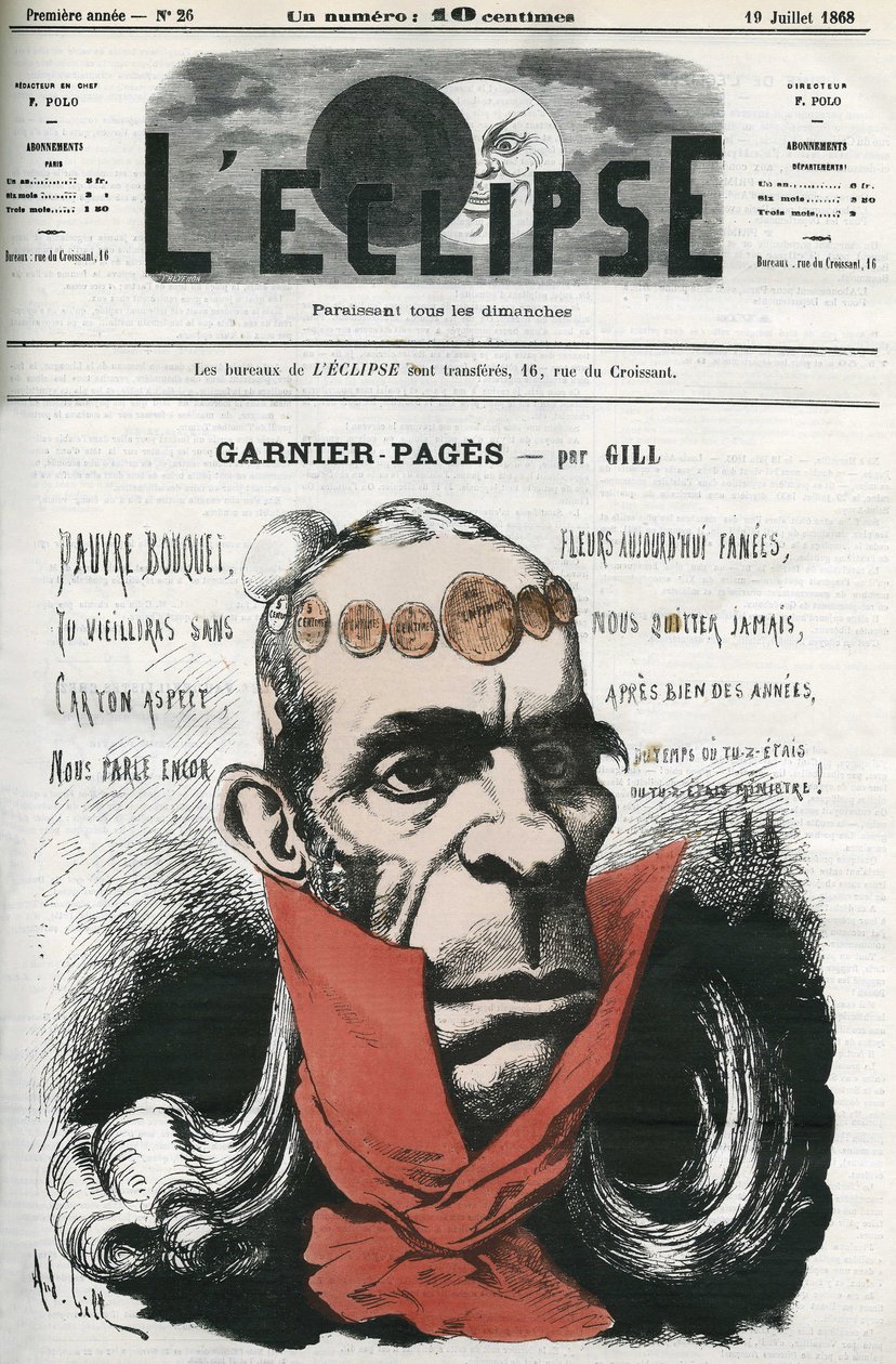 Louis Antoine Garnier-Pages (1803-1878), Franse politicus. Omslag in L