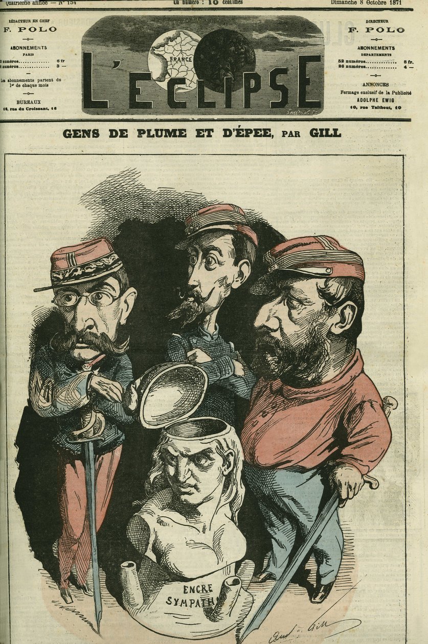 Mensen van pen en zwaard: Louis Leon Faidherbe (1818-1889), Franse militair, Camille Cremer (1840-1876), Franse generaal, en Philippe Toussaint Joseph Bordone (1821-1892), arts en militair. Omslag in 