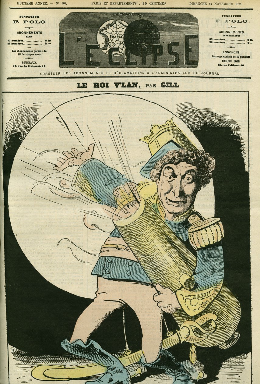 Portret van Christian, Franse zanger, in de rol van Koning Vlan in het stuk 