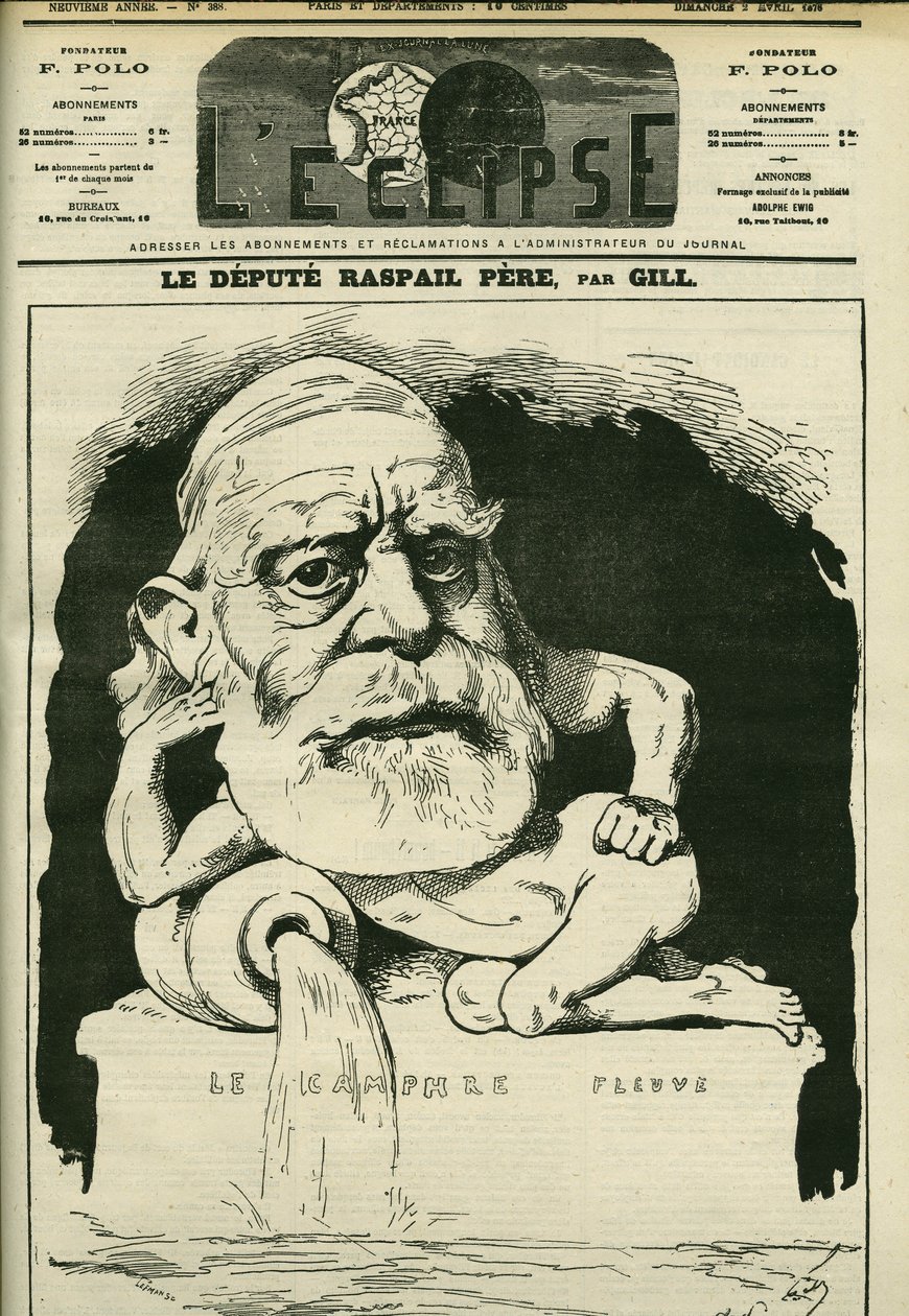 Portret van François-Vincent Raspail, Franse chemicus, arts en politicus. Omslag in 