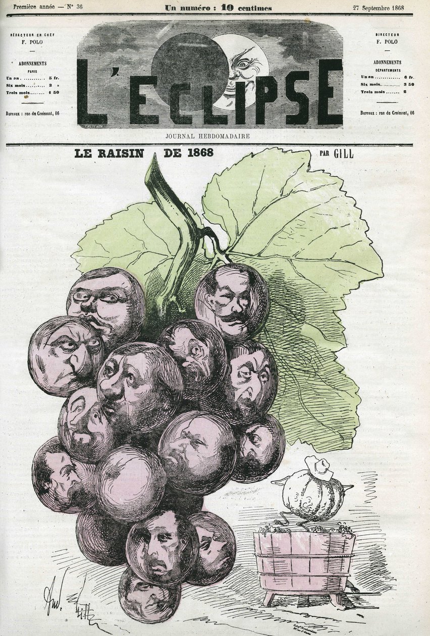 De druif van 1868 door Andre Gill