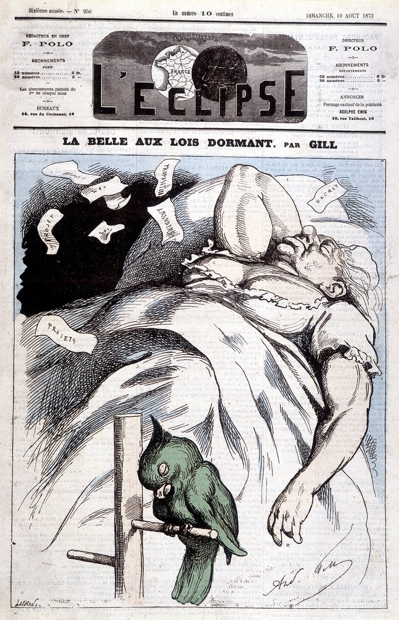 Victoria karikatuur in "Doornroosje" - door Gill, in "L