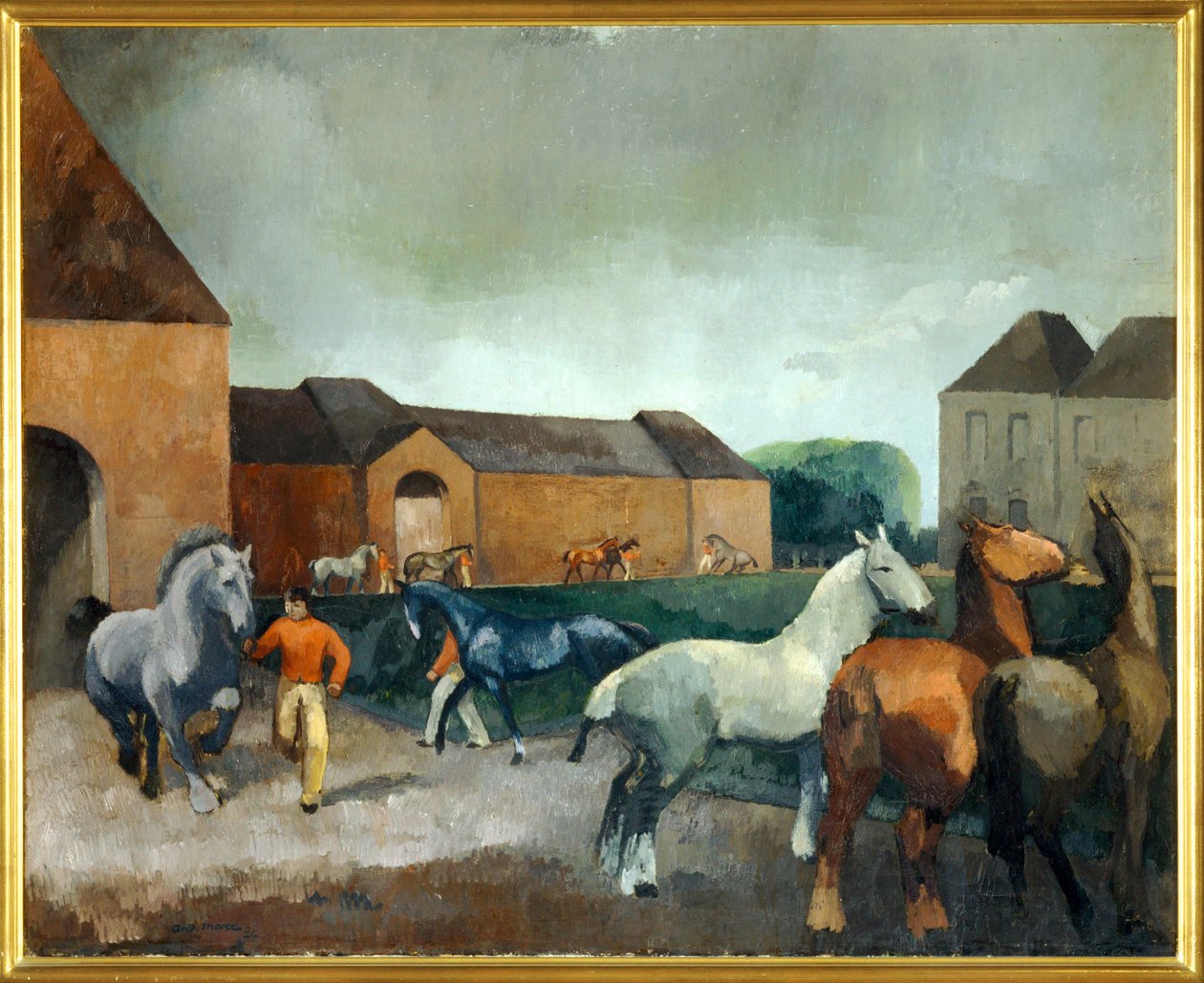 De stoeterij bij Pin (schilderij op canvas) door Andre Mare