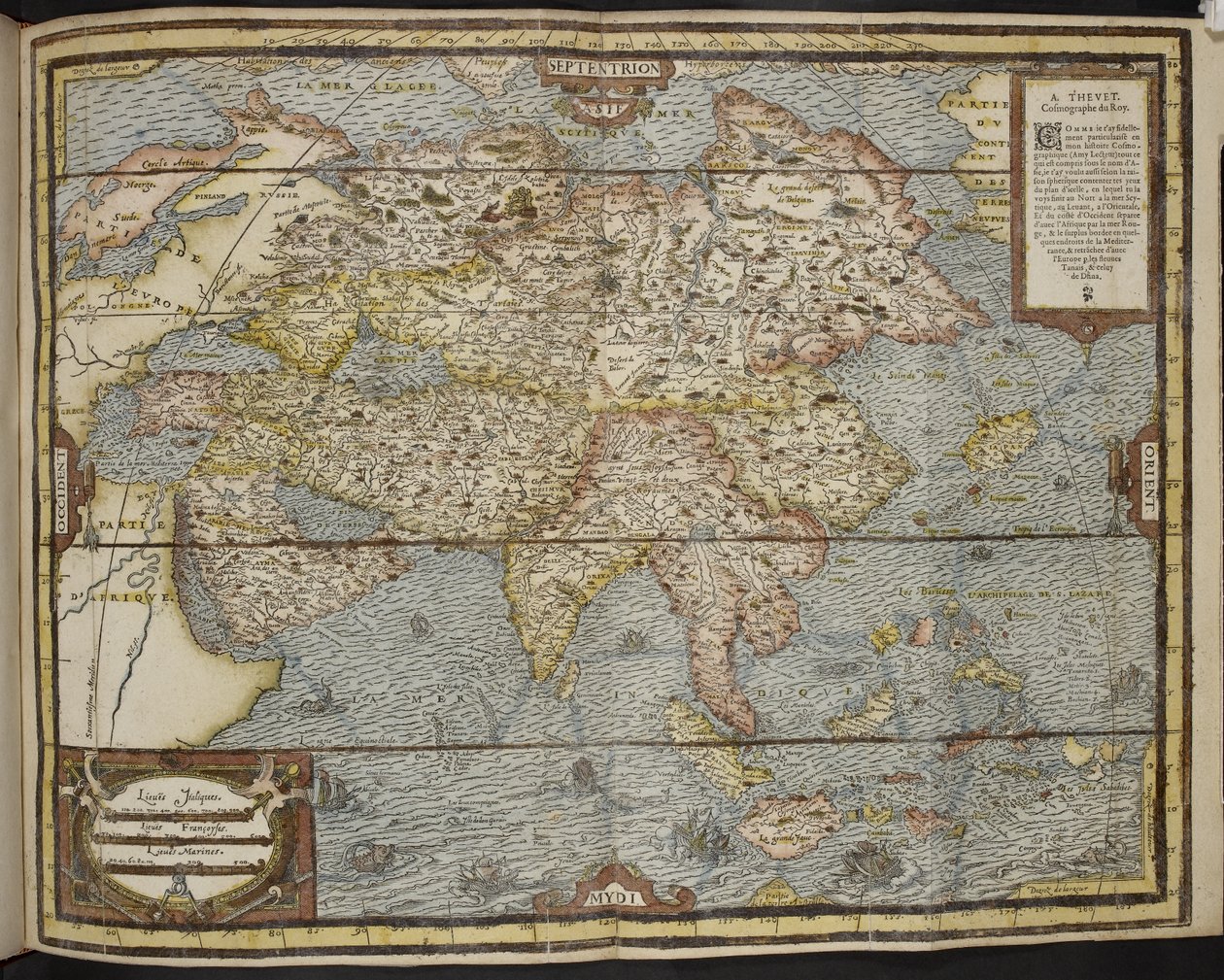 Kaart van Azië, La Cosmographie Universelle d