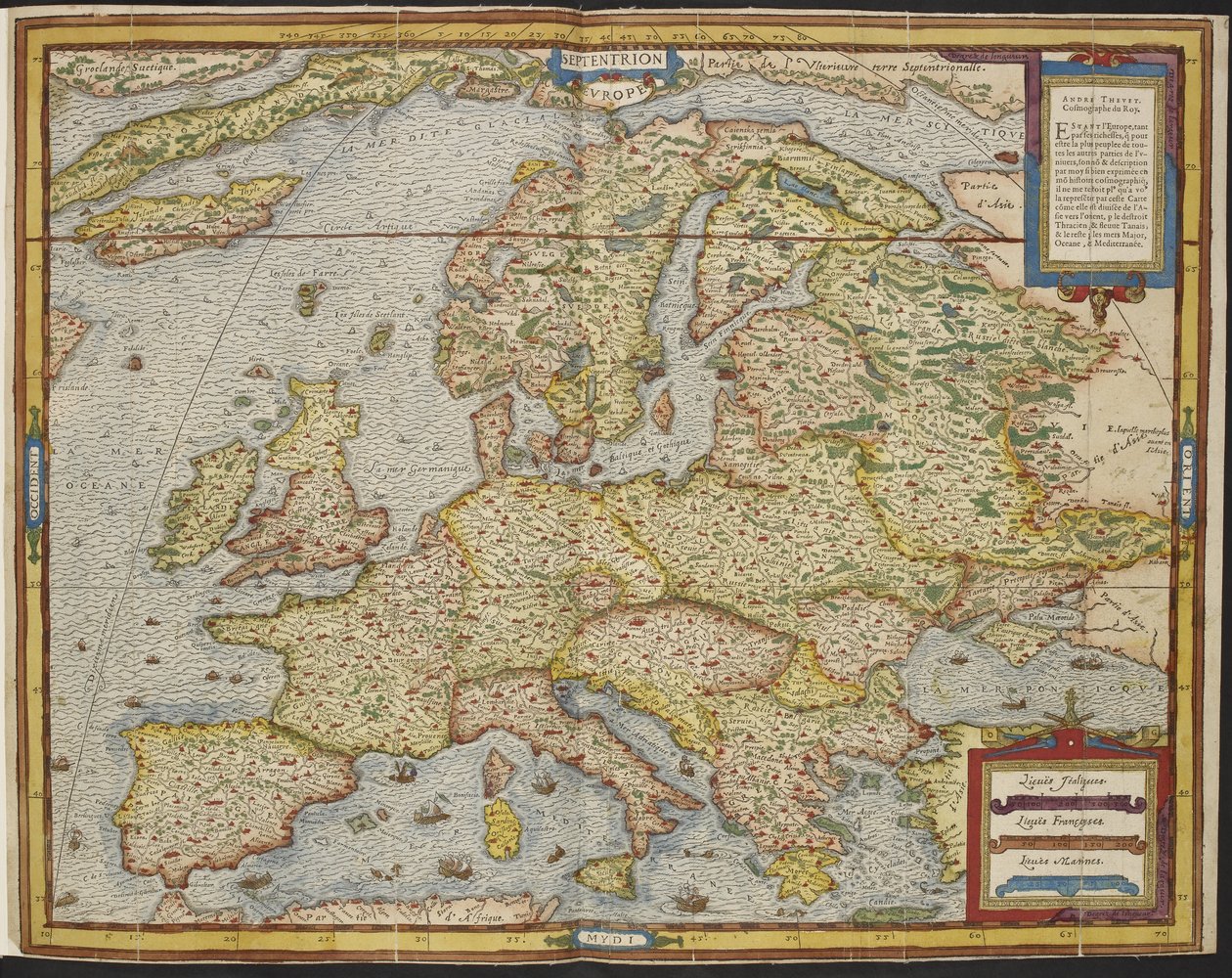 Kaart van Europa, La Cosmographie Universelle d