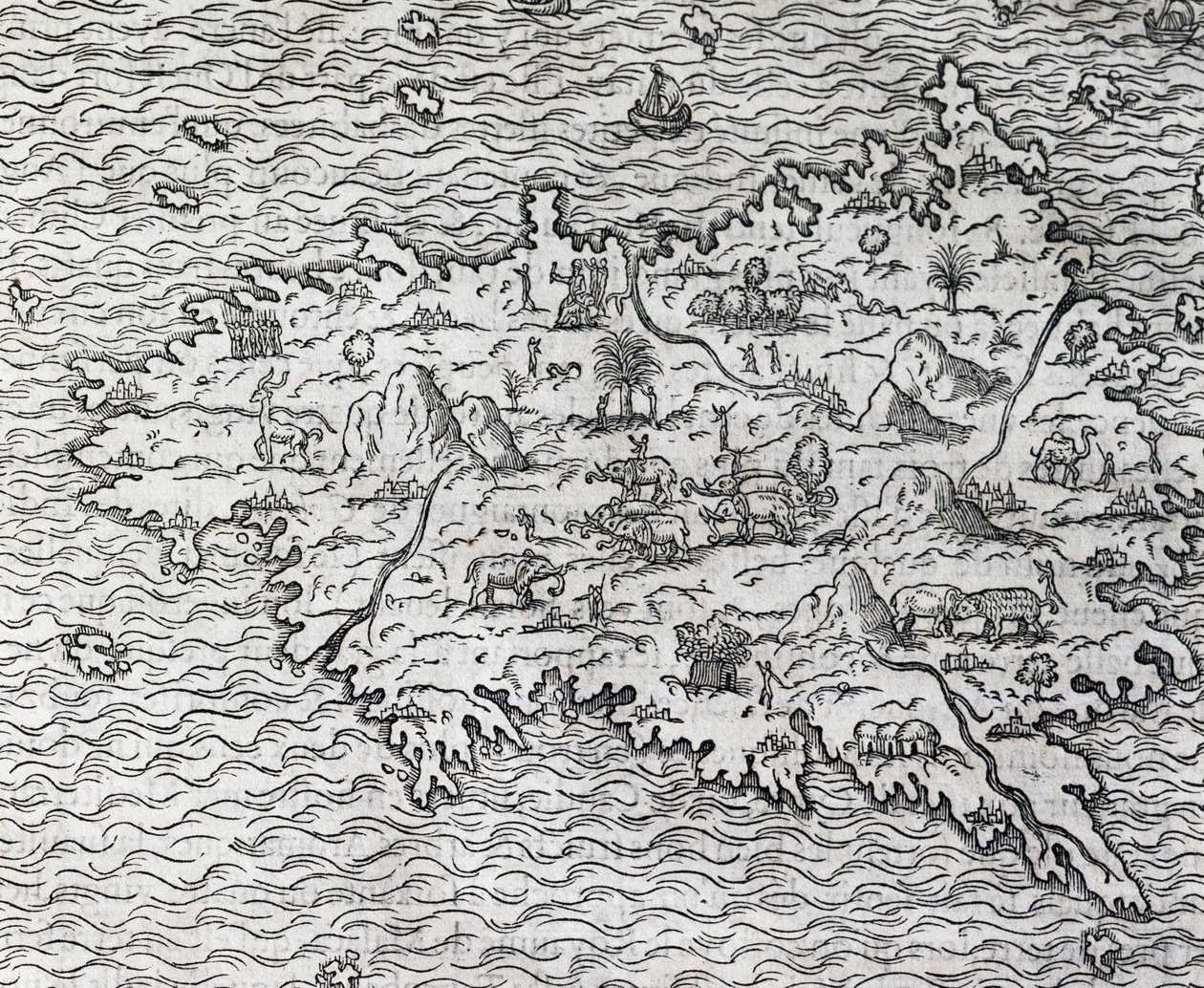 Kaart van Sumatra, gravure door Andre Thevet, Parijs, Frankrijk door Andre Thevet