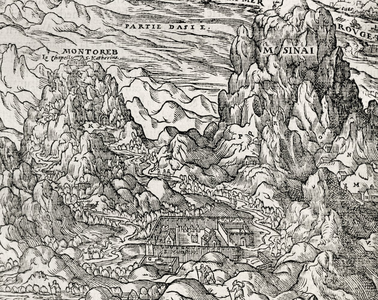 Bergachtig gebied van de Sinaï, gravure door Andre Thevet, Parijs, Frankrijk door Andre Thevet