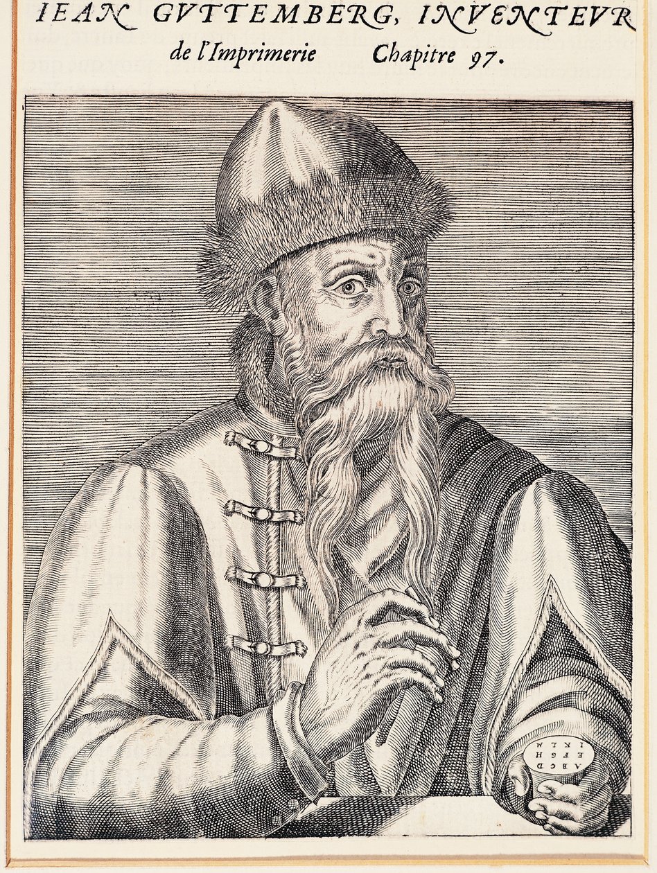 Portret van Johann Gutenberg (Mainz, circa 1394-1399-Mainz) door Andre Thevet