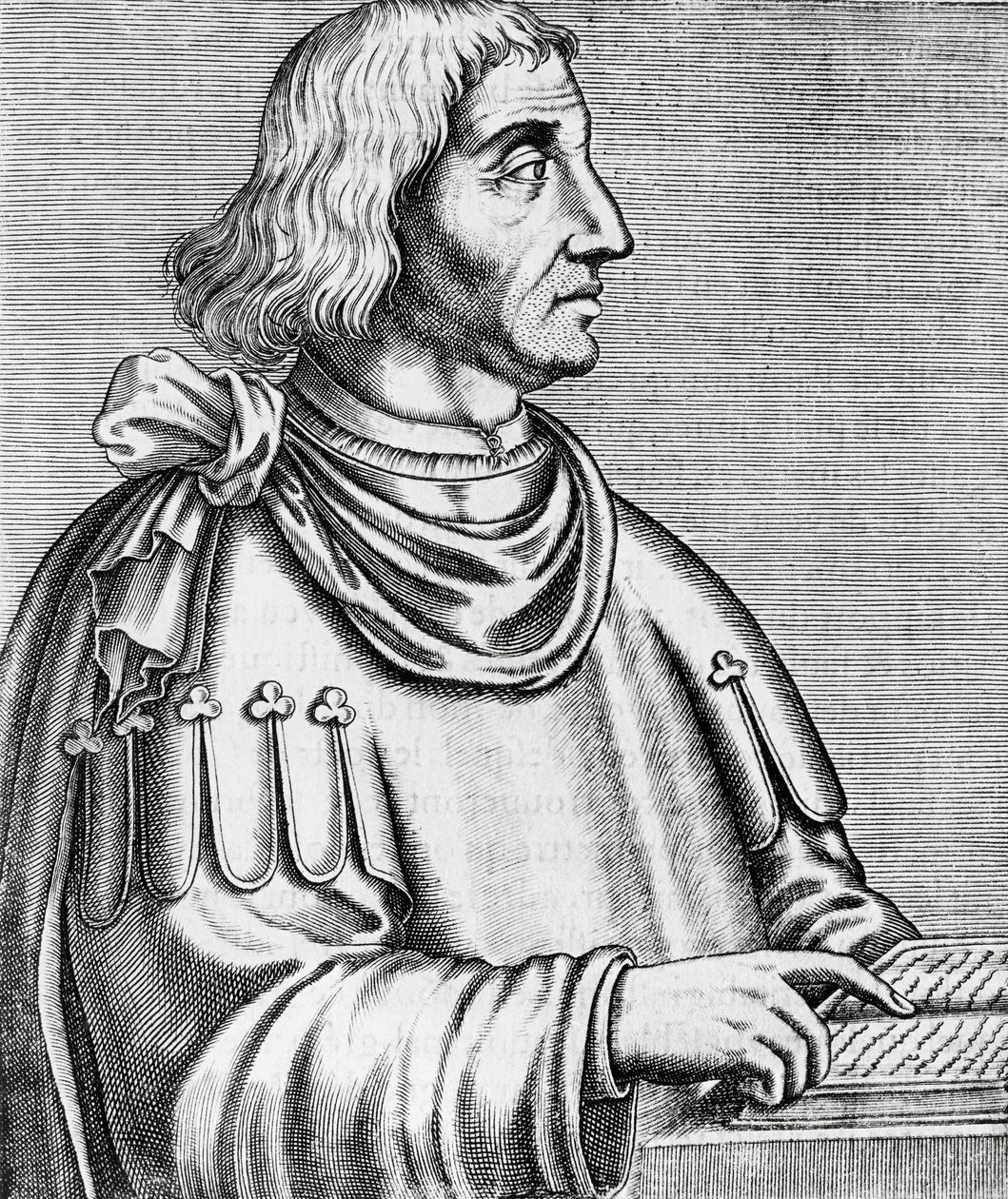 Portret van Philippes de Commines (ca. 1445-ca. 1512), historicus en diplomaat, gravure uit Les Vrais pourtraits et Vies des Hommes illustres door Andre Thevet