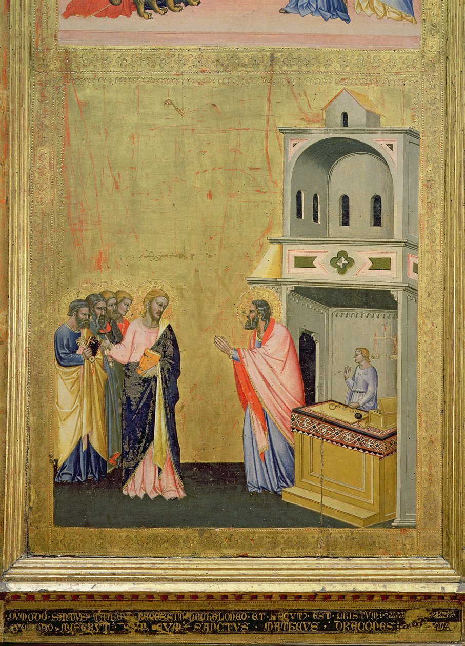 De roeping van St. Matteüs, van het altaarstuk van St. Matteüs en scènes uit zijn leven door Jacopo di Cione