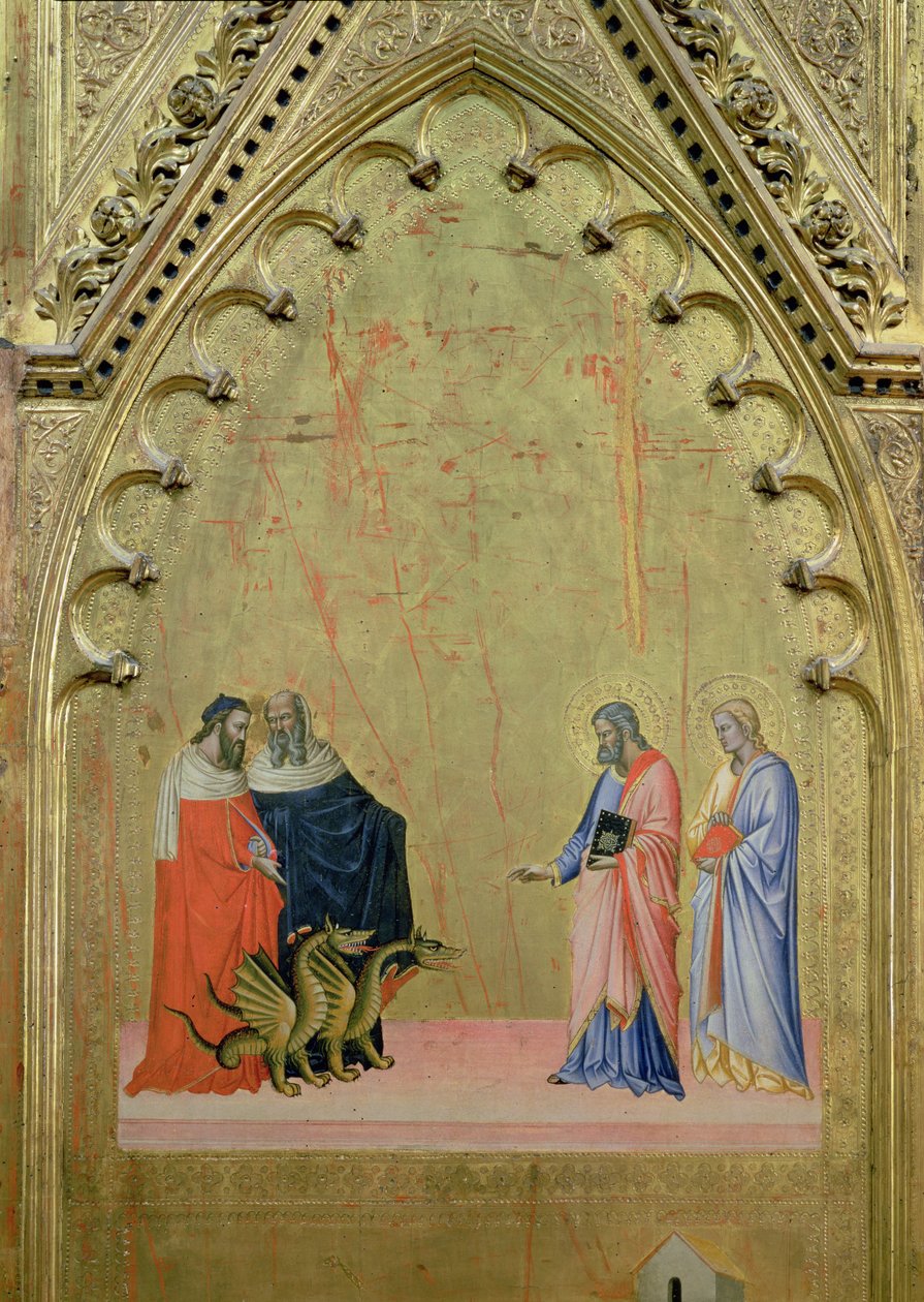 Het Wonder van de Draken, van het Altaarstuk van St. Matteüs en Scènes uit zijn Leven, ca.1367-70 door Jacopo di Cione