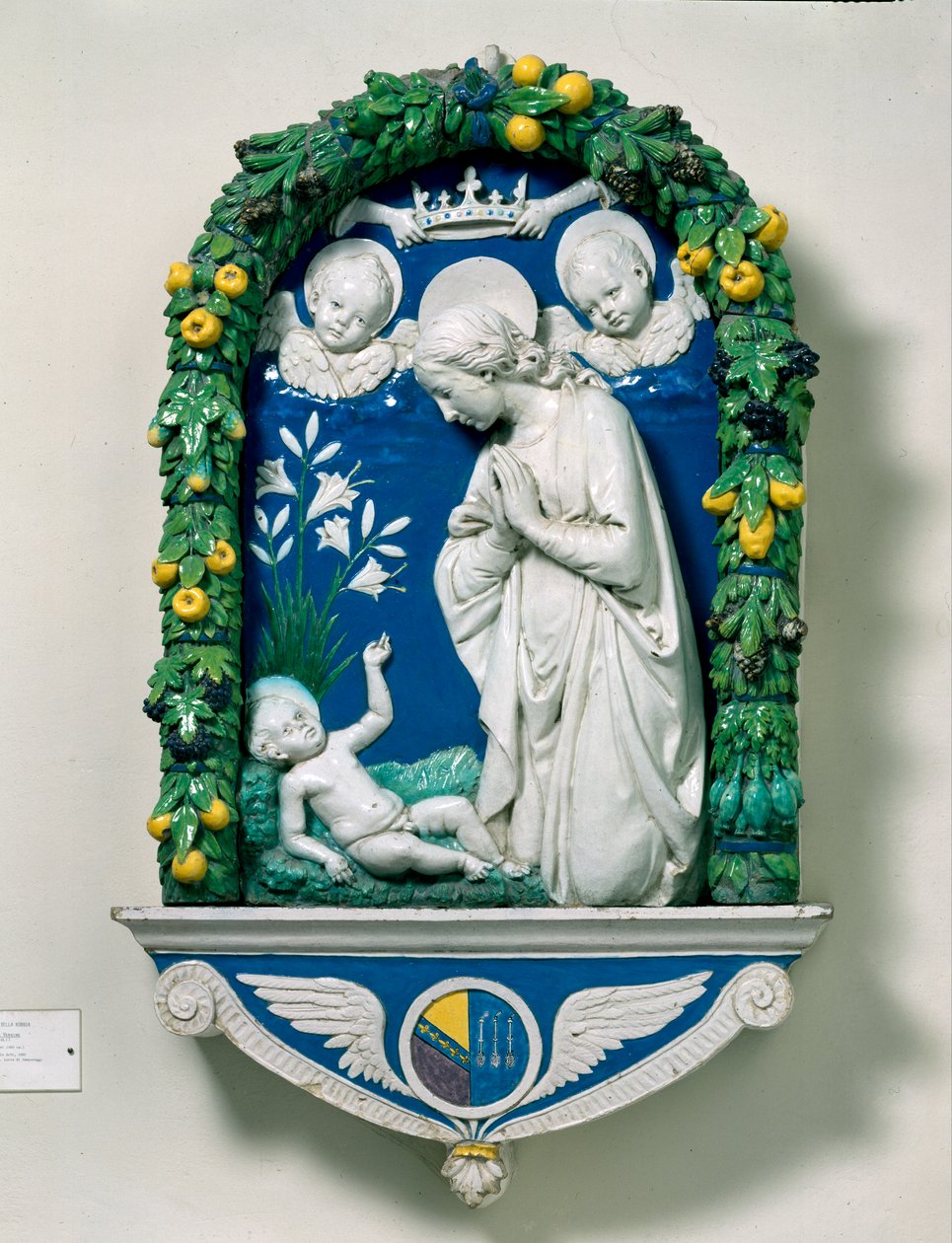 De Aanbidding van de Maagd (De Madonna van de Lelies) door Andrea Della Robbia