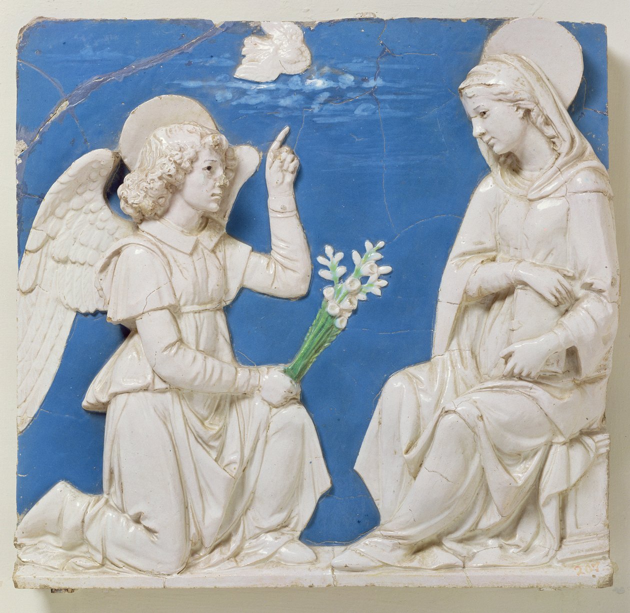 De annunciatie door Andrea Della Robbia