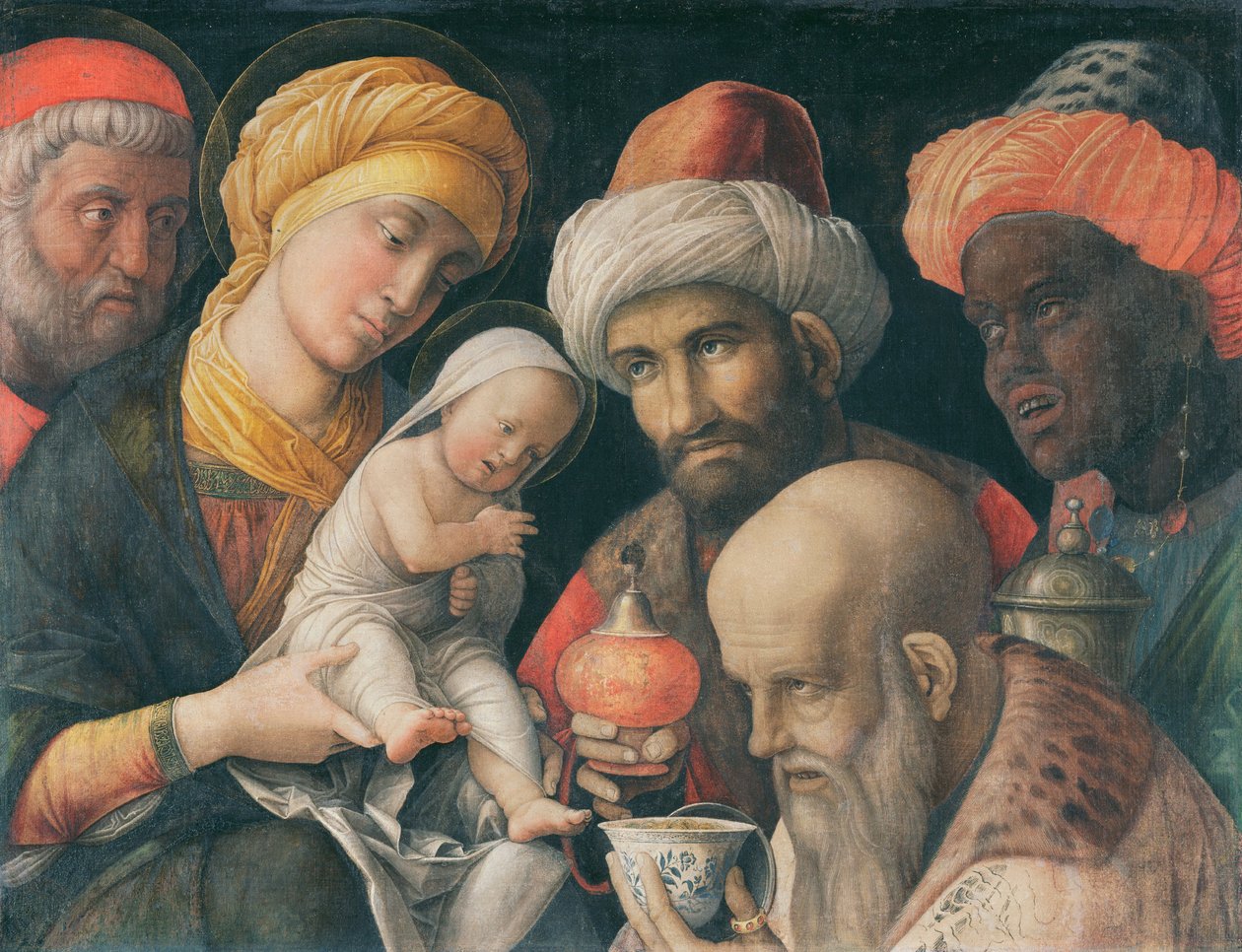 Aanbidding der wijzen door Andrea Mantegna