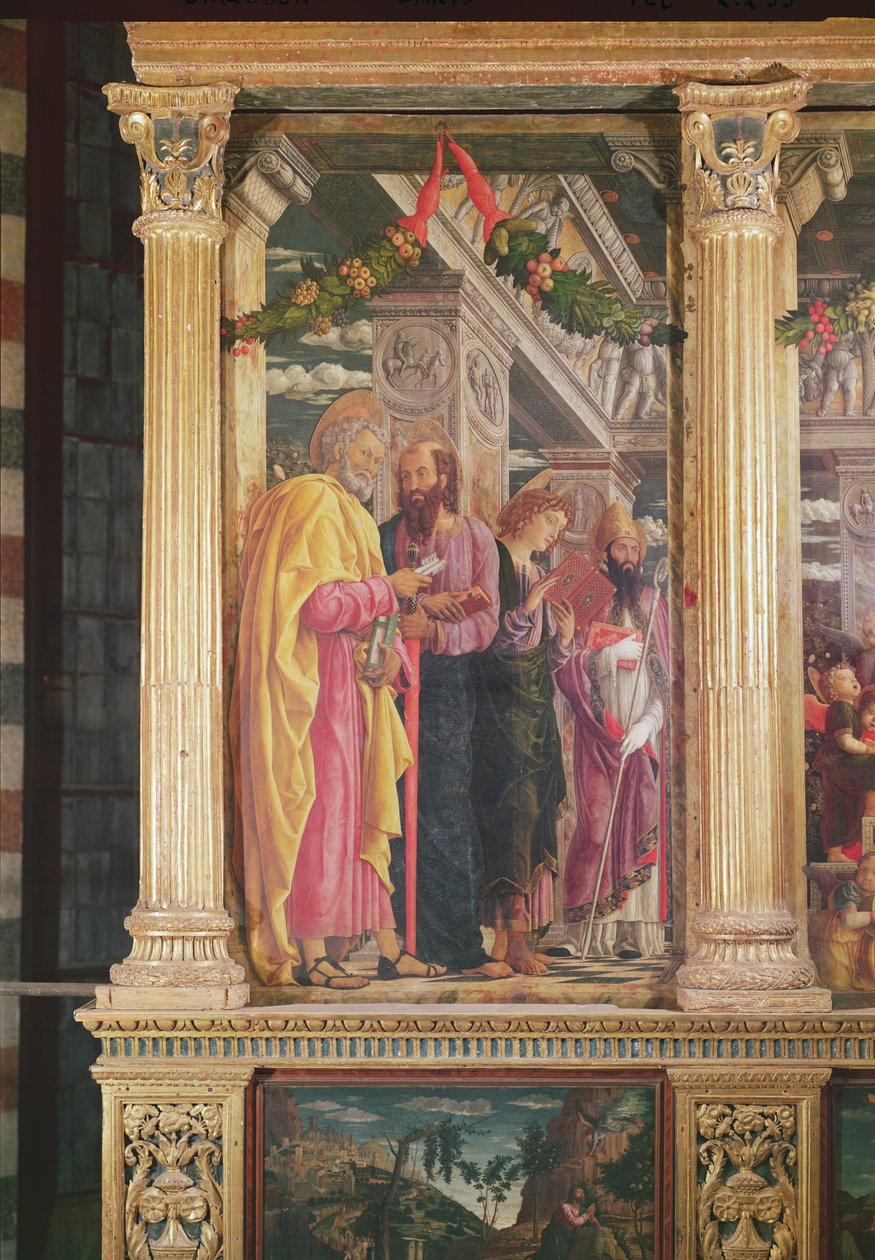 Altaarstuk van St. Zeno van Verona, linker paneel met St. Peter, St. Paul en St. John, 1456-60 (detail) door Andrea Mantegna