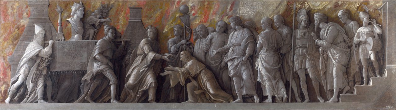 Invoering van de cultus van Cybele in Rome door Andrea Mantegna