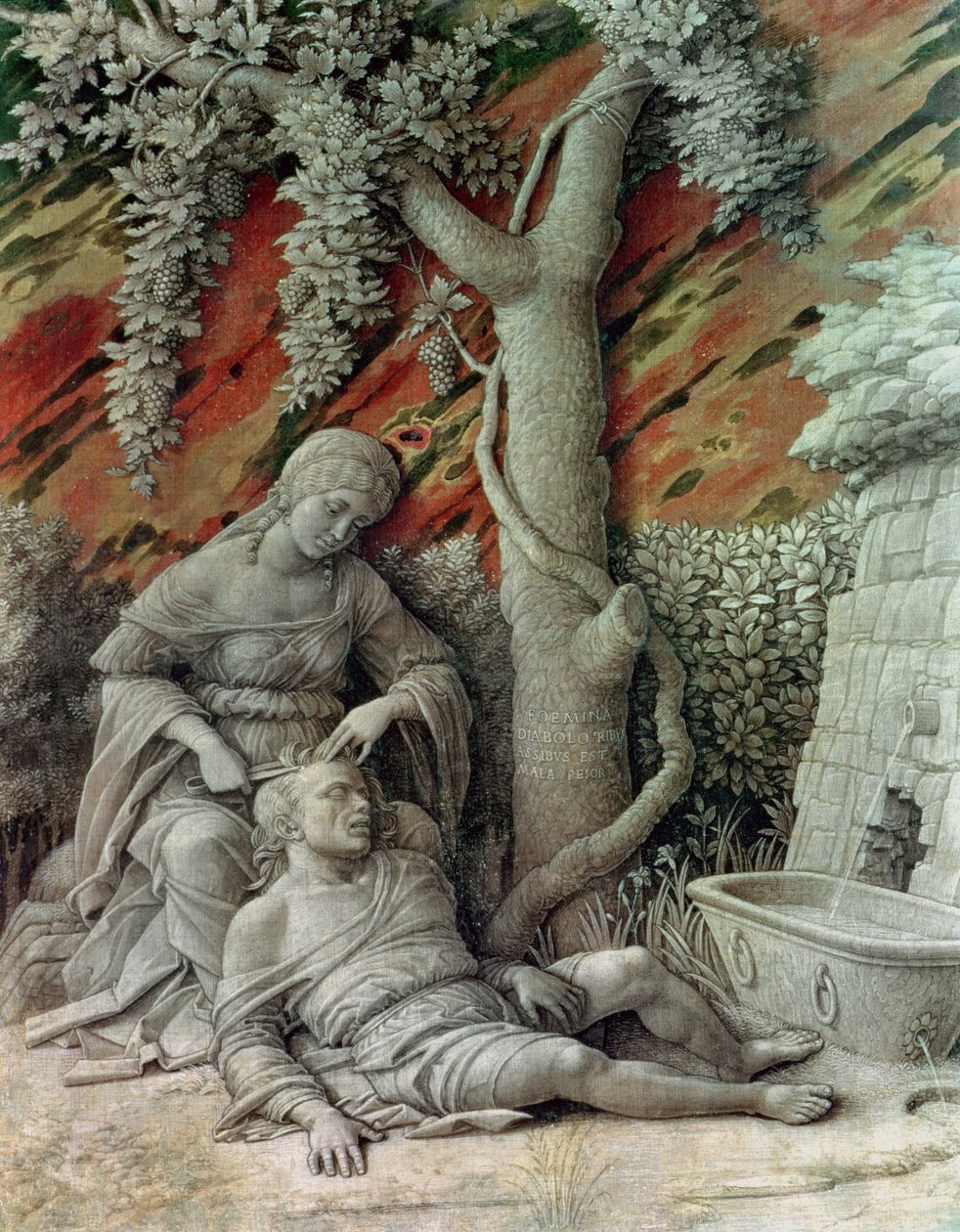 Samson en Delila, ca. 1500 door Andrea Mantegna