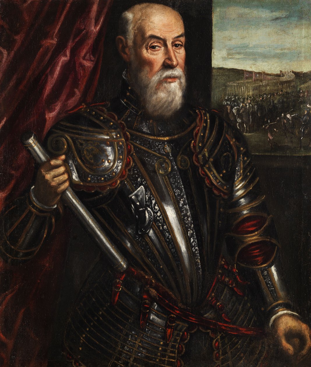 Portret van een Venetiaanse veldheer door Andrea Vicentino