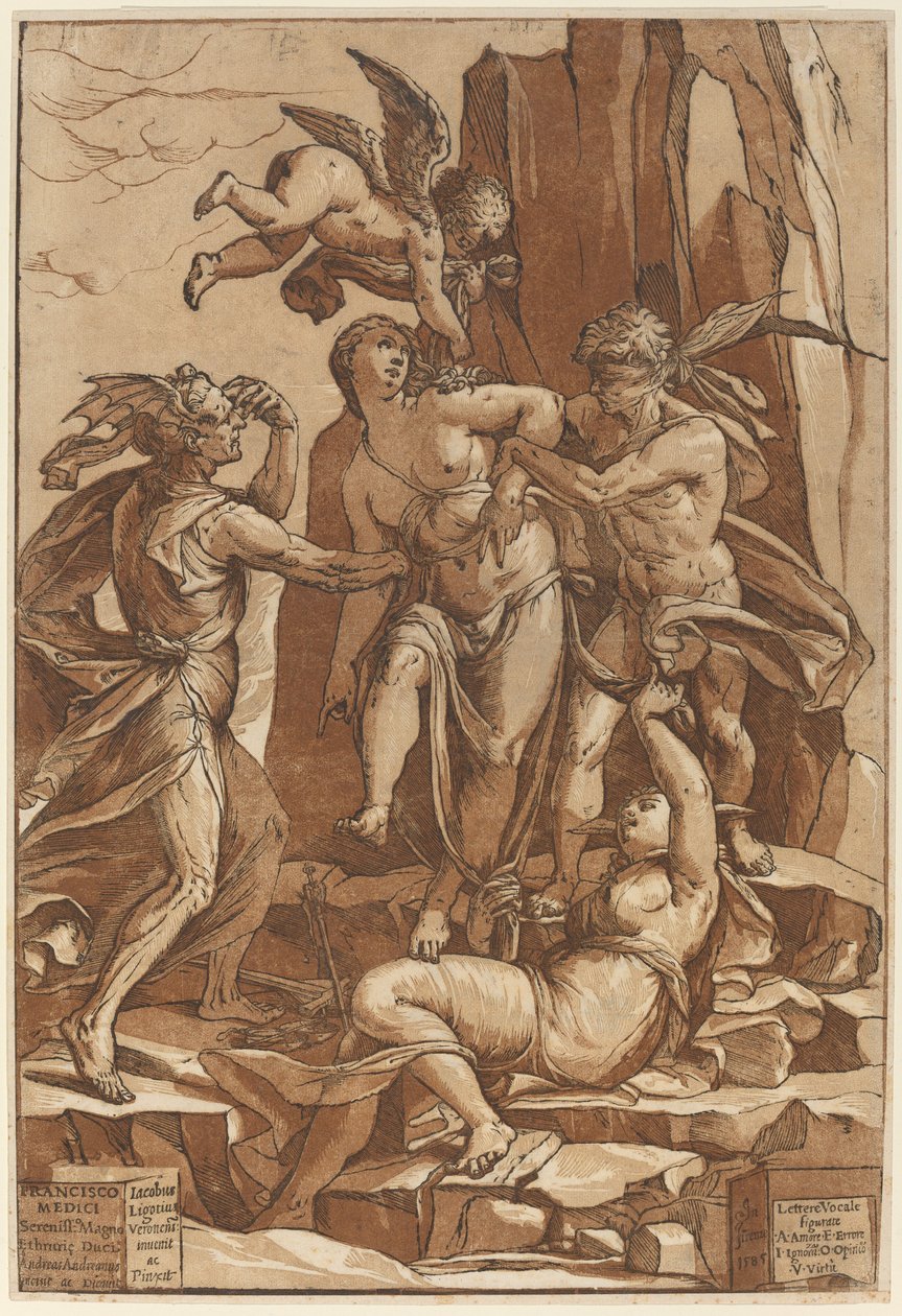 Allegorie van de Deugd, 1585 door Andrea Andreani