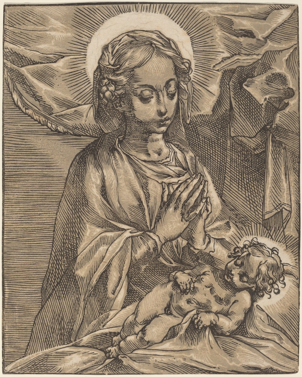 Madonna en kind, 1591-93 door Andrea Andreani