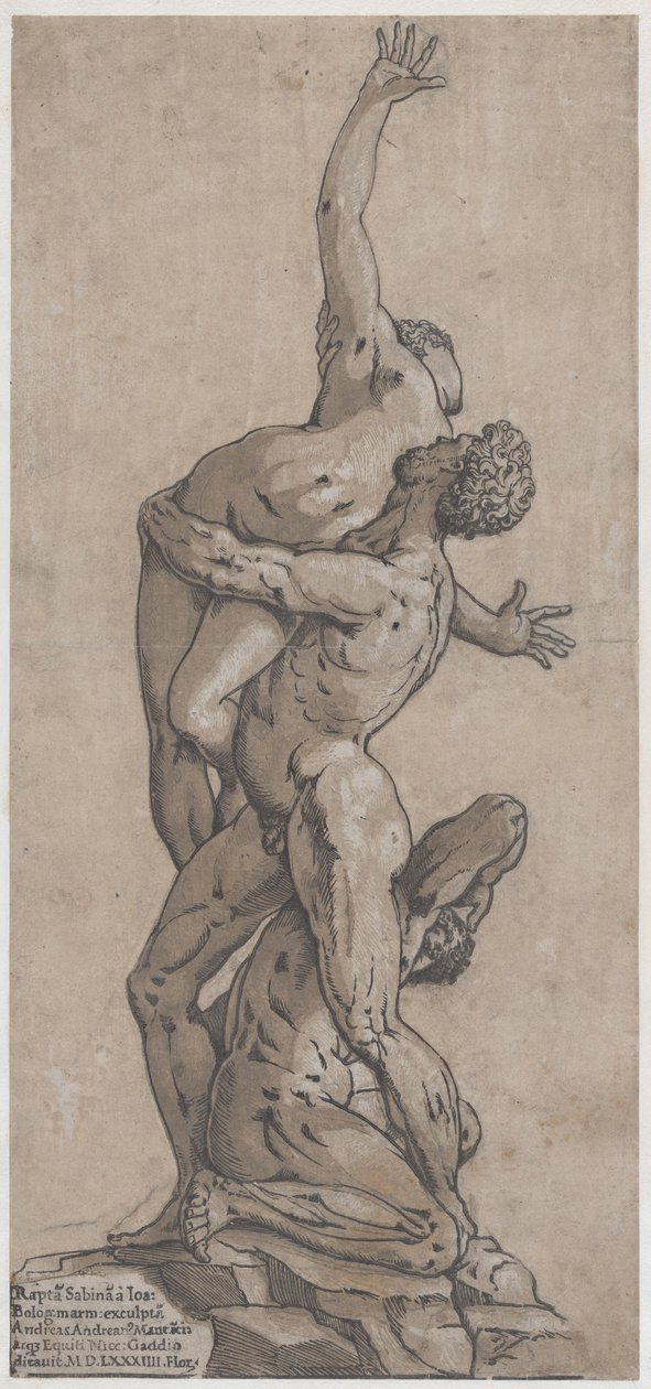 De roof van een Sabijnse vrouw, 1584 door Andrea Andreani